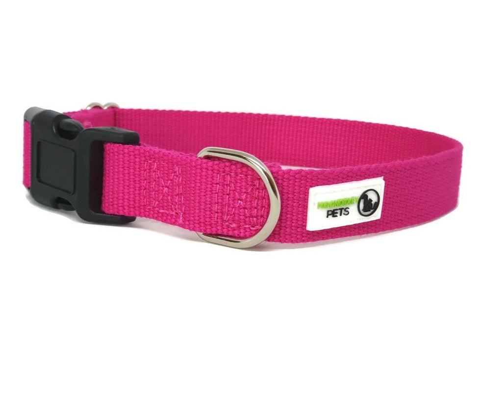 100% Pure Bamboo Fibre Dog Collar Plastic Buckle - Moondidley Pets Large Black Pet Care > Dog Supplies > Dog Apparel Moondidley Pink XS