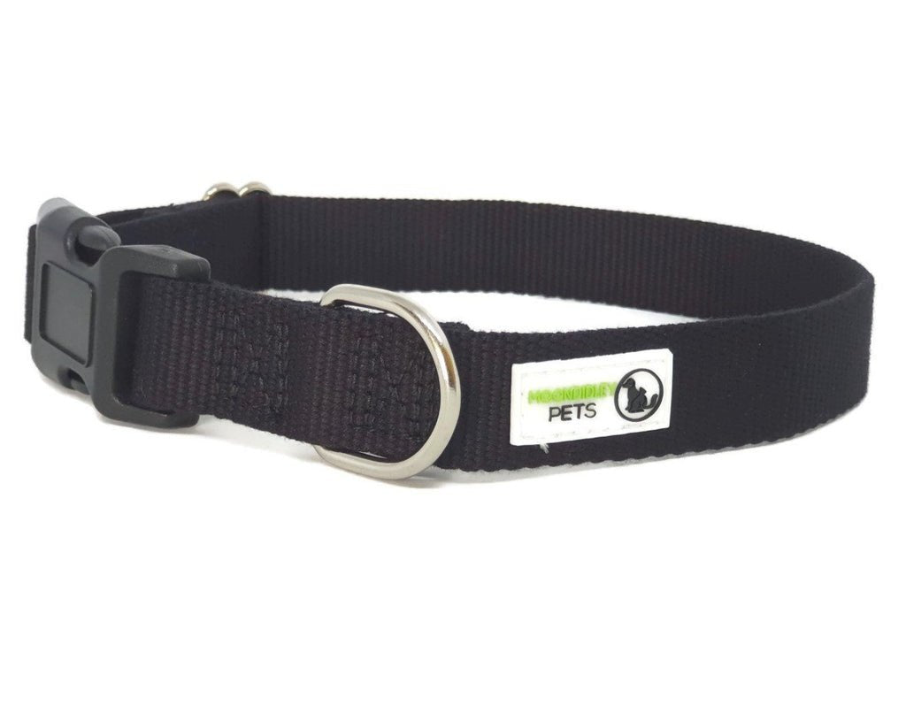 100% Pure Bamboo Fibre Dog Collar Plastic Buckle - Moondidley Pets Large Black Pet Care > Dog Supplies > Dog Apparel Moondidley Black XS