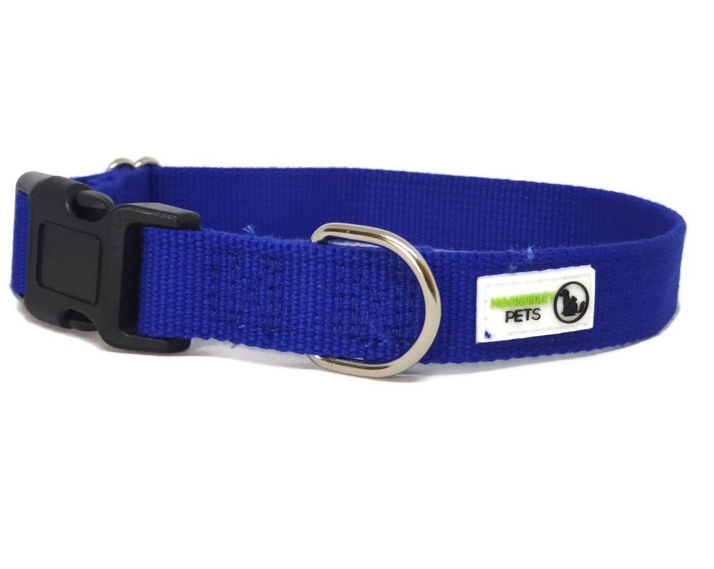 100% Pure Bamboo Fibre Dog Collar Plastic Buckle - Moondidley Pets Large Black Pet Care > Dog Supplies > Dog Apparel Moondidley Navy XS