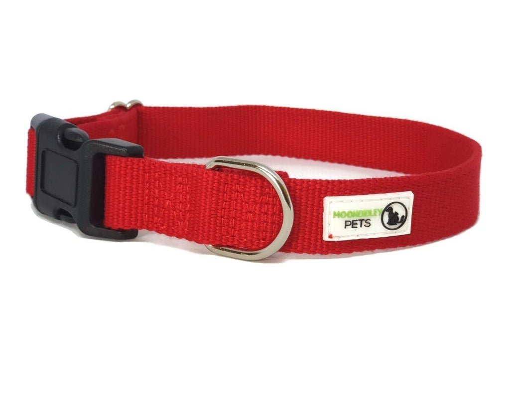 100% Pure Bamboo Fibre Dog Collar Plastic Buckle - Moondidley Pets Large Black Pet Care > Dog Supplies > Dog Apparel Moondidley Red XS