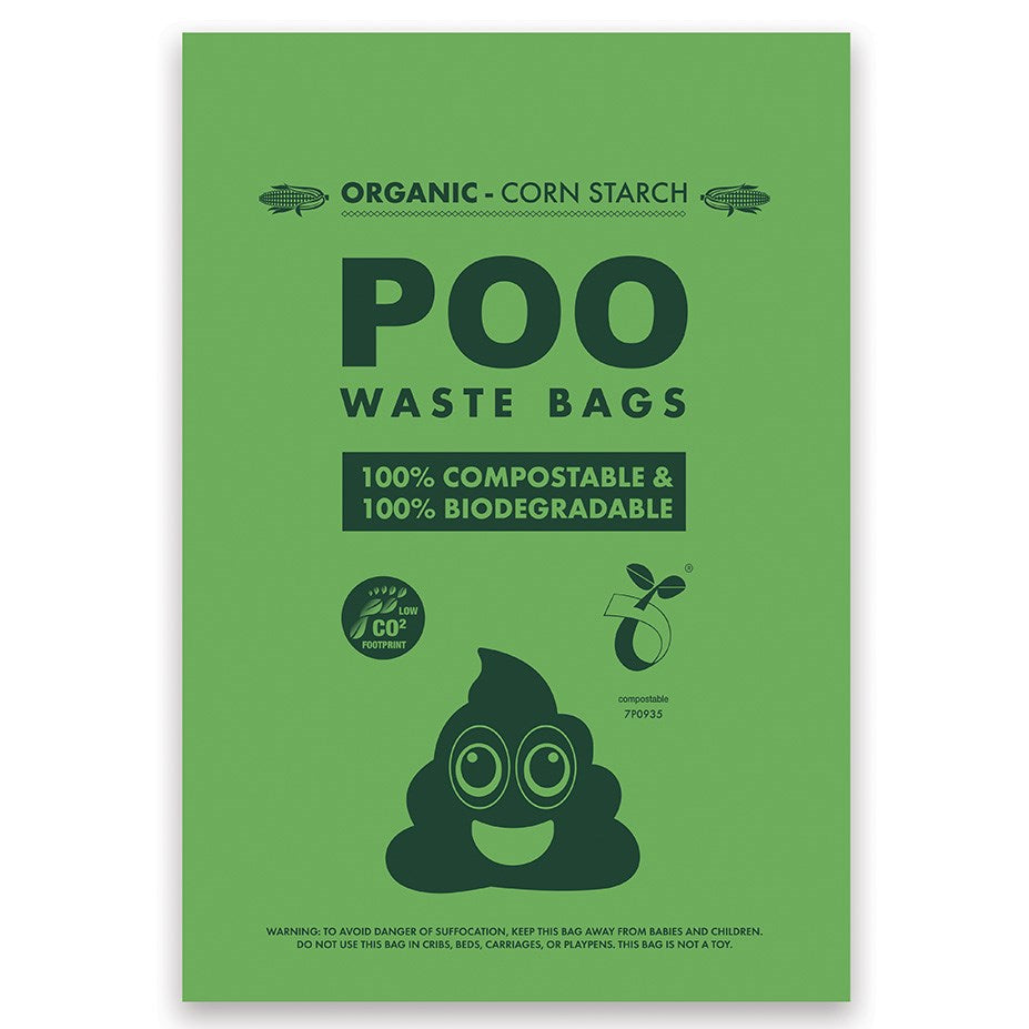 POO 100% Compostable & Biodegradable Waste Bags -60 bags eco friendly biodegradable dog poop bags Mpets