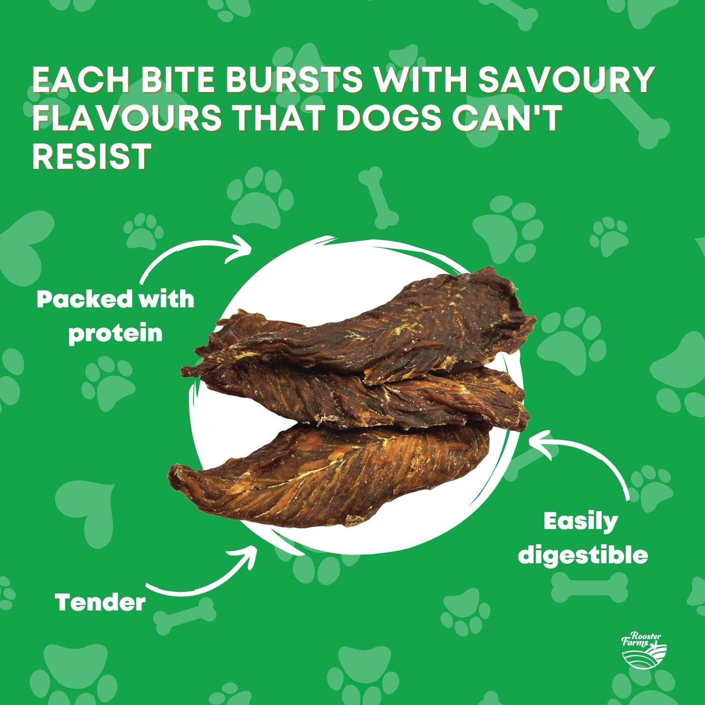 2Kg Dog Treat Chicken Breast Jerky - Dehydrated Australian Healthy Puppy Chew Dog treats Woofy and Whiskers