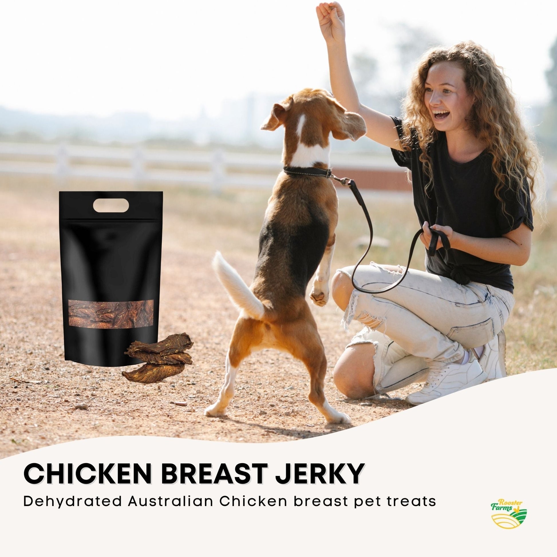 2Kg Dog Treat Chicken Breast Jerky - Dehydrated Australian Healthy Puppy Chew Dog treats Woofy and Whiskers