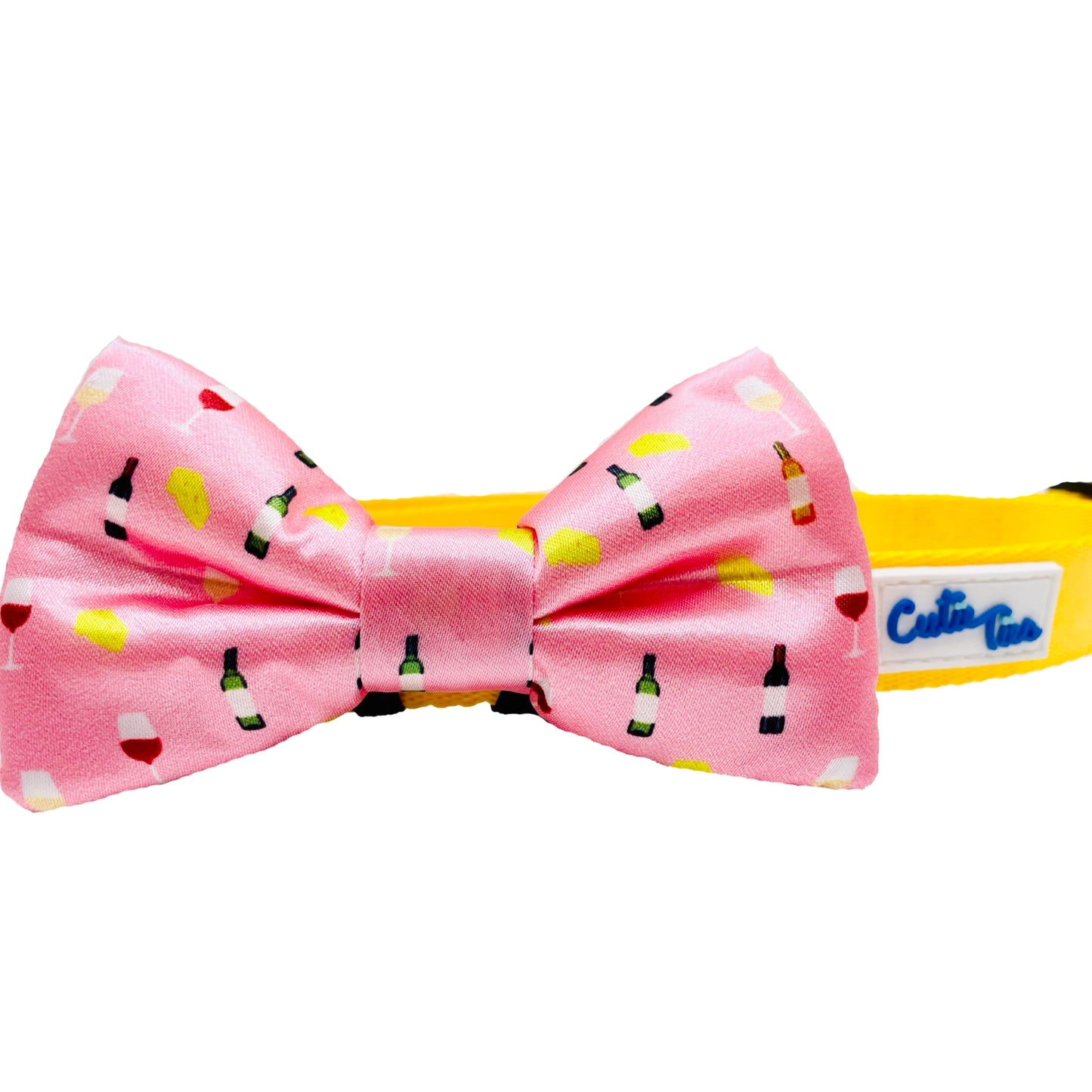 Fish Bone Red Dog Bow Tie Dog Apparel bow tie cuter Ties Wine & Cheese
