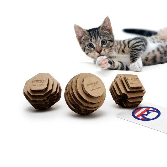 Cat Toy Balls - Made in USA, Eco-Friendly ecofriendly Cat Toy Americat
