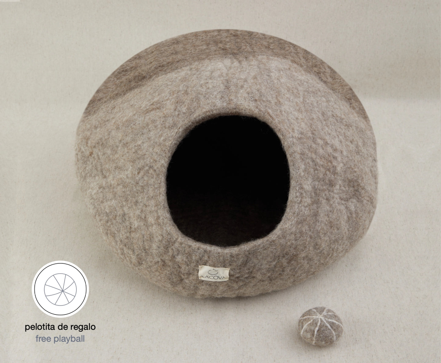 Lacova Cat Cave Neutral Tones - Limited Edition eco friendly pet bed Michum Gray