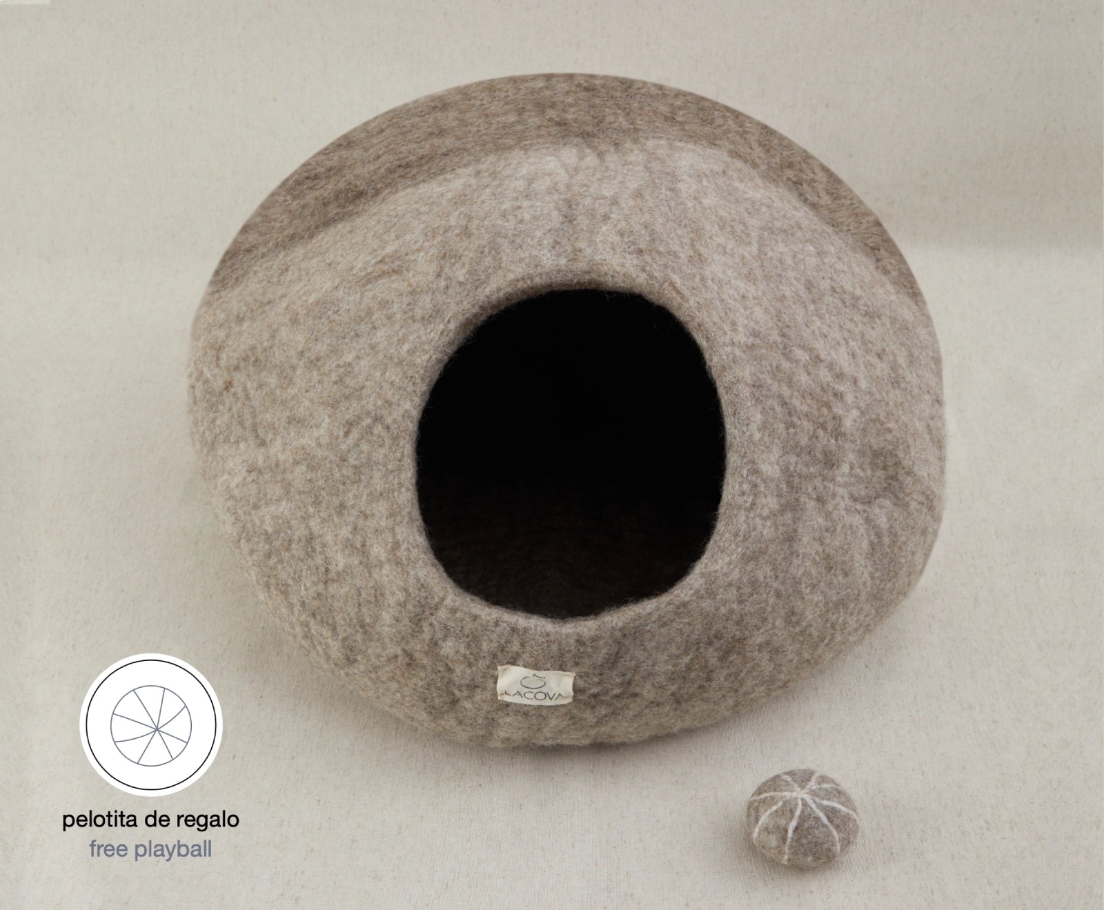 Lacova Cat Cave Neutral Tones - Limited Edition eco friendly pet bed Michum Gray