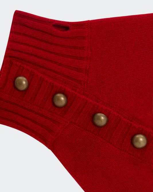 100% woolen dog jumper Merino Wool Dog Sweater with Vintage Dome Buttons Retro Red Merino wool 100% woolen dog jumper Cave Canem