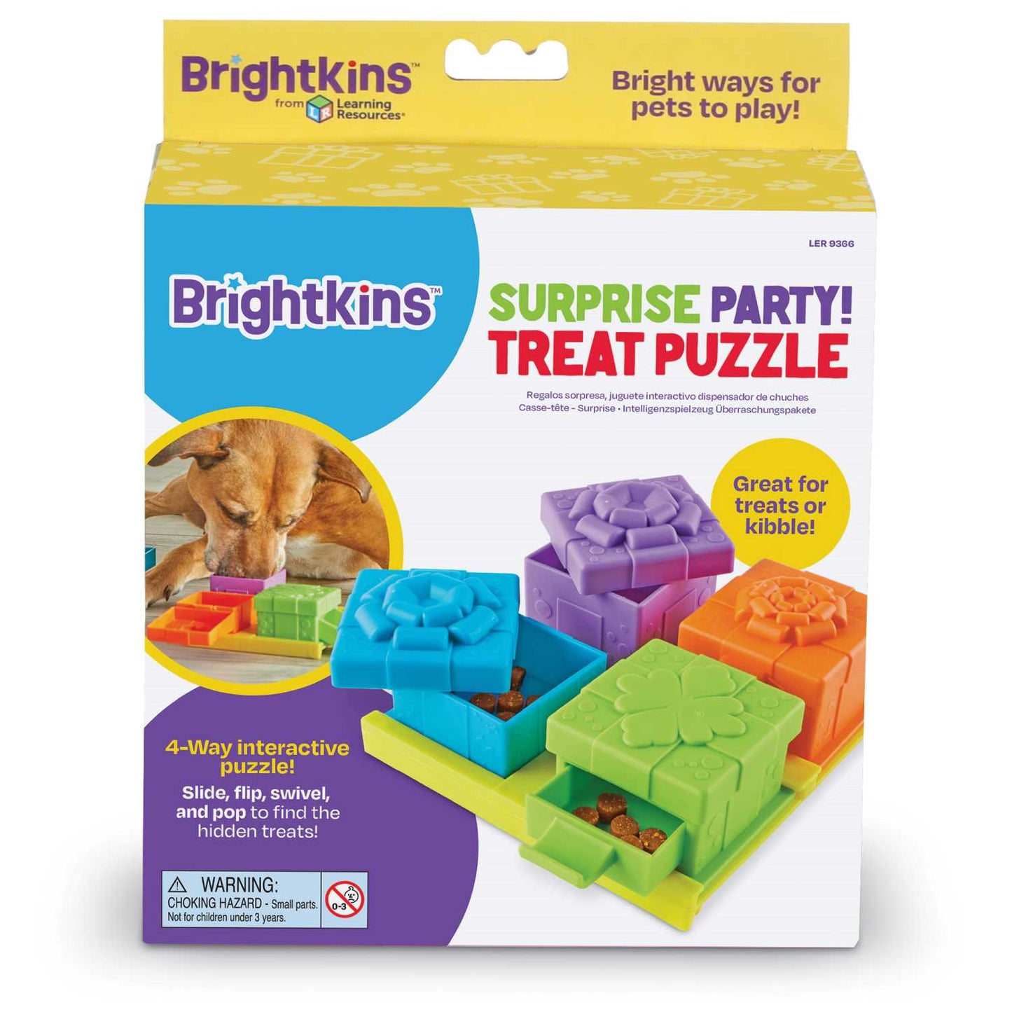 Brightkins Surprise Party! Dog Treat & Food Interactive Puzzle Toy Interactive dog puzzle Hunger for words
