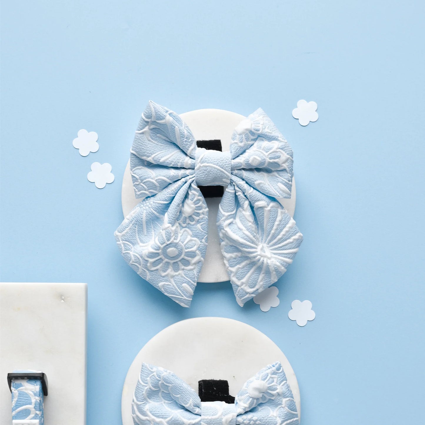 Cocopup London – LUXE Sailor Bow Tie – Baby Blue Flower pet apparel bow tie Cocopup London