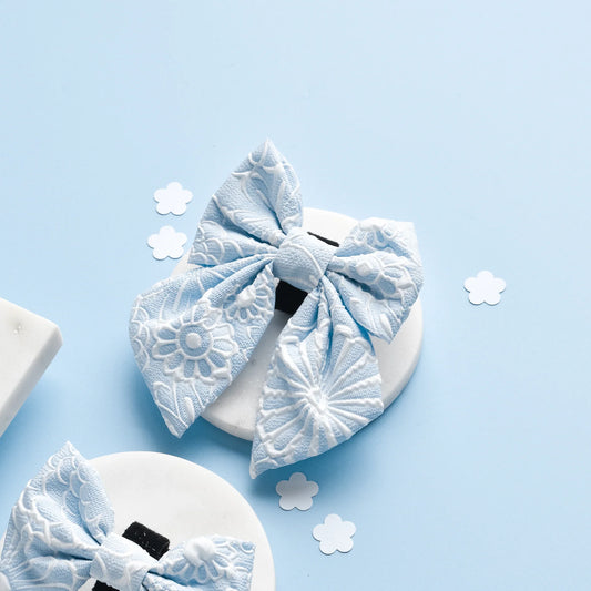 Cocopup London – LUXE Sailor Bow Tie – Baby Blue Flower pet apparel bow tie Cocopup London