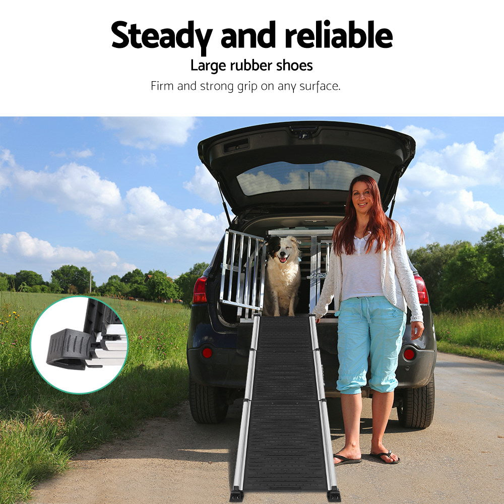 i.Pet Dog Ramp Pet Stairs Steps Car SUV Foldable Portable Ladder Adjustable Pet Care > Dog Supplies > Dog Steps & Ramps ipet