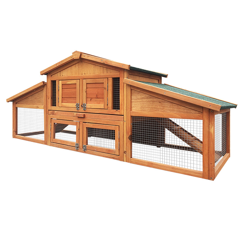 i.Pet Chicken Coop Rabbit Hutch 169cm x 52cm x 72cm Large House Outdoor Wooden Run Cage Pet Care > Coops & Hutches > Small Animal Habitats & Cages Woofy and Whiskers
