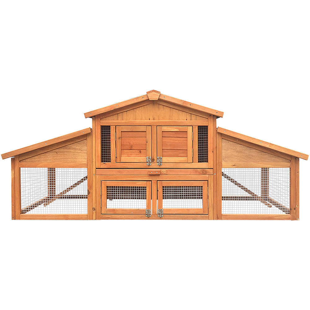 i.Pet Chicken Coop Rabbit Hutch 169cm x 52cm x 72cm Large House Outdoor Wooden Run Cage Pet Care > Coops & Hutches > Small Animal Habitats & Cages Woofy and Whiskers