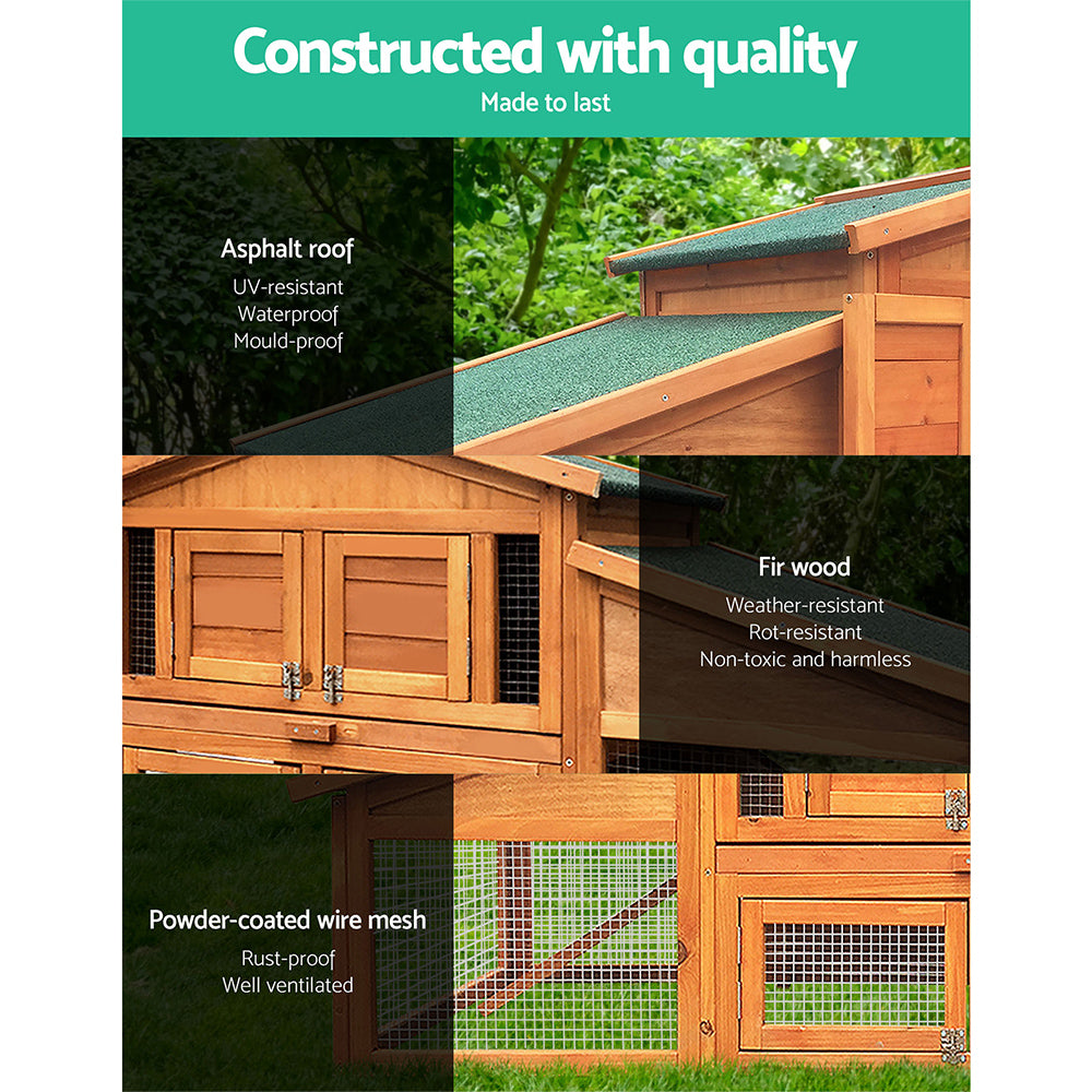 i.Pet Chicken Coop Rabbit Hutch 169cm x 52cm x 72cm Large House Outdoor Wooden Run Cage Pet Care > Coops & Hutches > Small Animal Habitats & Cages Woofy and Whiskers