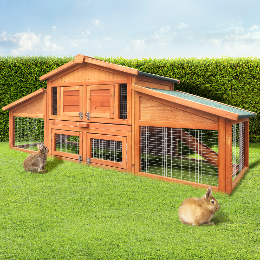 i.Pet Chicken Coop Rabbit Hutch 169cm x 52cm x 72cm Large House Outdoor Wooden Run Cage Pet Care > Coops & Hutches > Small Animal Habitats & Cages Woofy and Whiskers