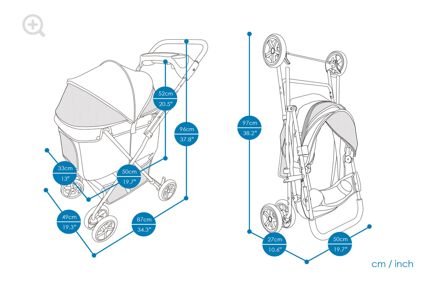 Ibiyaya Easy Strolling Pet Buggy - Simple Gray pet stroller Ibiyaya