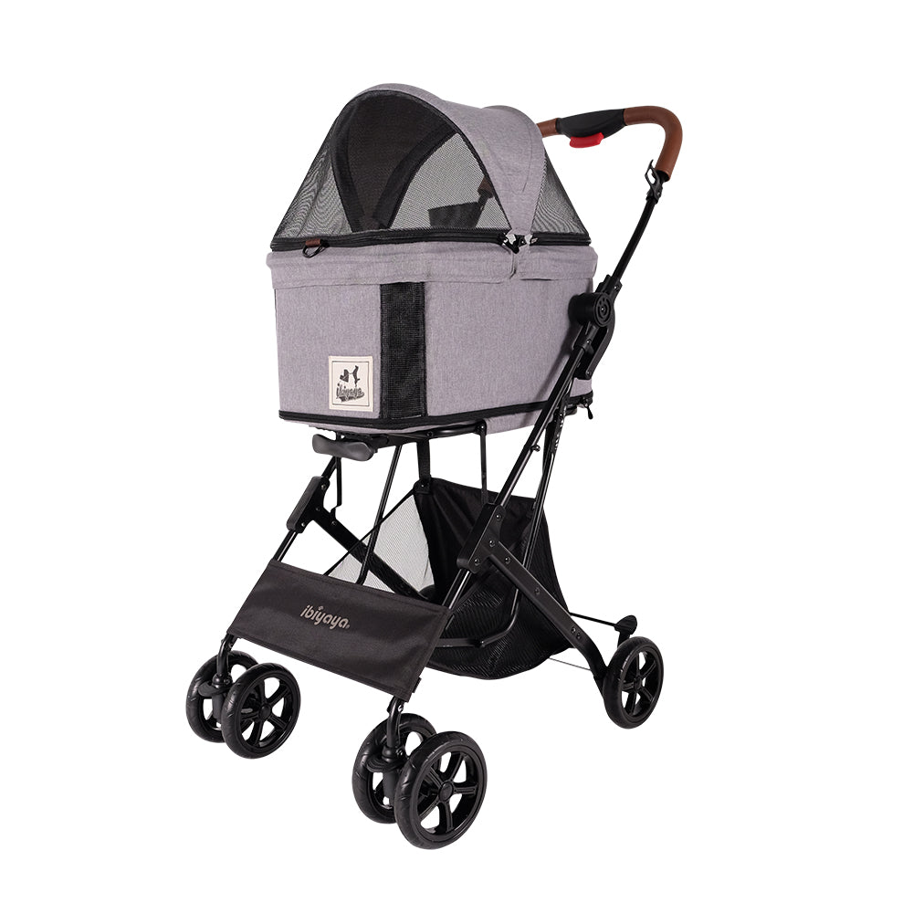 Ibiyaya Travois Tri-fold Pet Travel Stroller System - Spearmint pet stroller Ibiyaya Nimbus grey