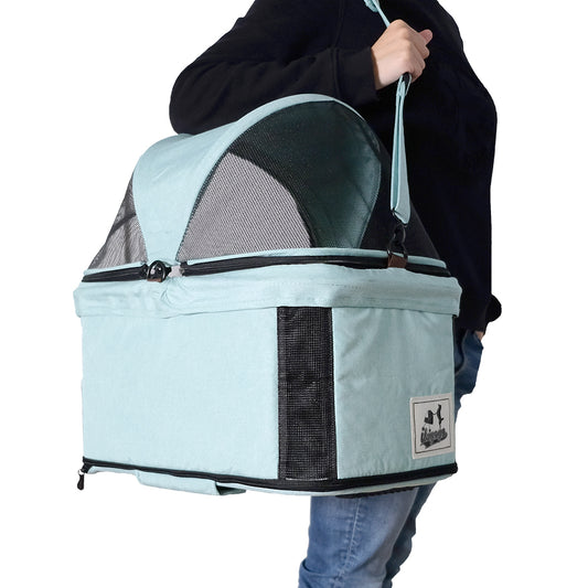 Ibiyaya Travois Tri-fold Pet Travel Stroller System - Spearmint pet stroller Ibiyaya