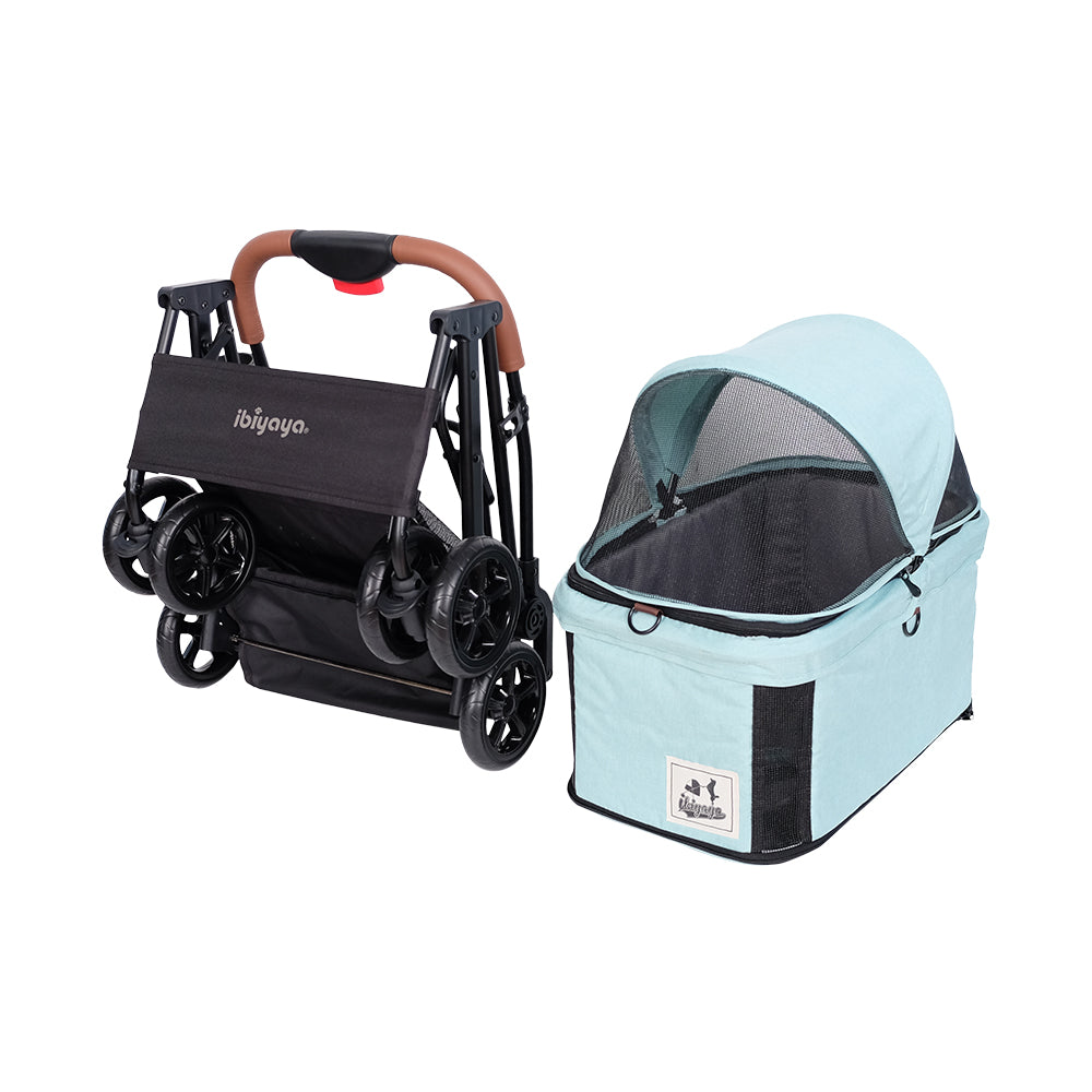 Ibiyaya Travois Tri-fold Pet Travel Stroller System - Spearmint pet stroller Ibiyaya