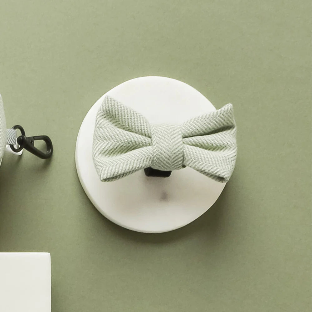 Cocopup London – Bow Tie – Sage Tweed Dog Apparel bow tie Cocopup London