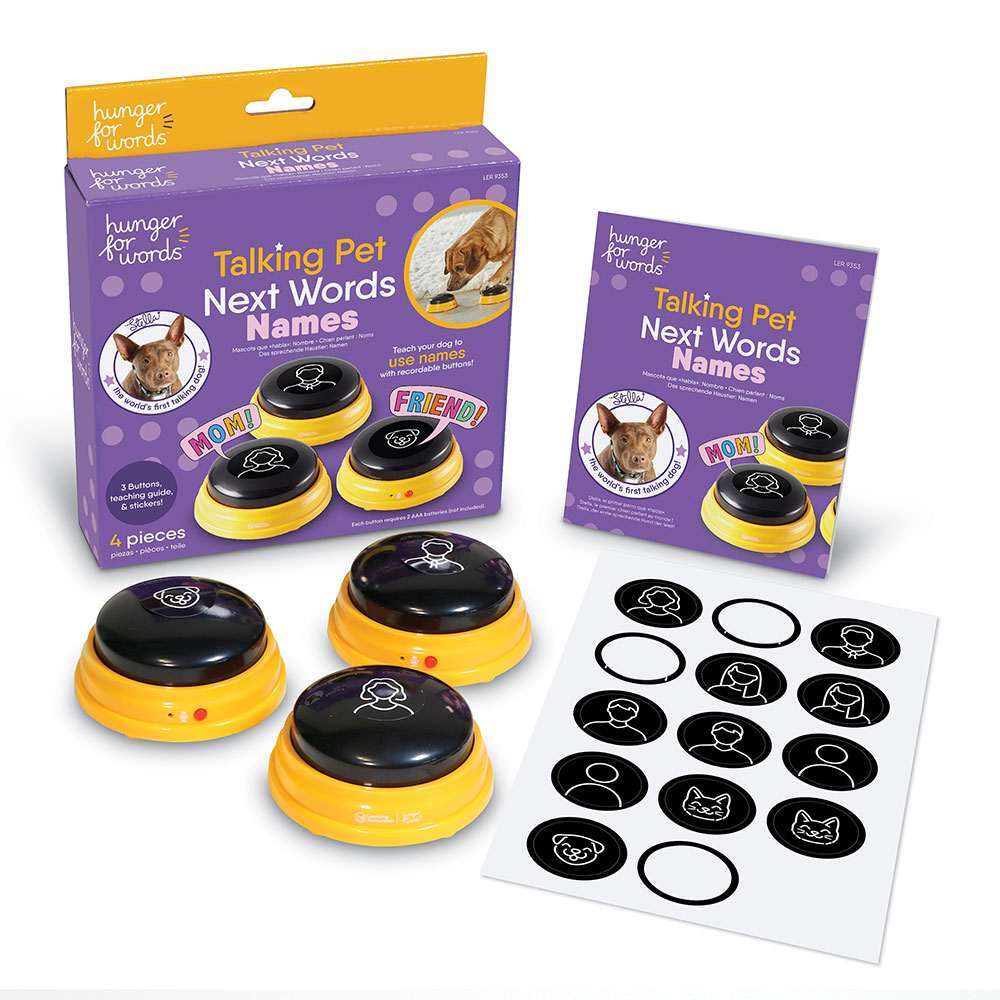 Hunger For Words Talking Pet Essential Words Set interactive dog tog training buttons Hunger for words Names