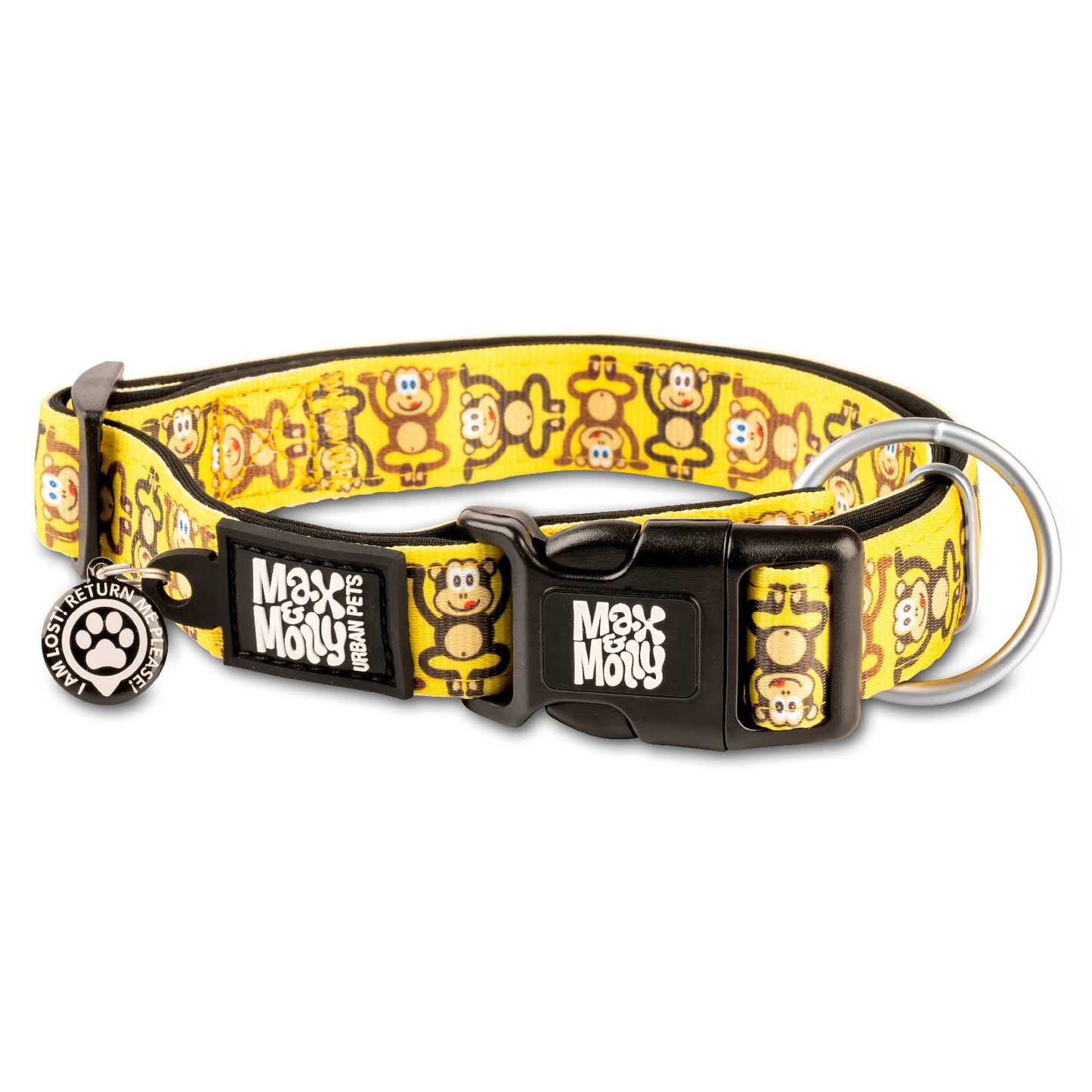 Max & Molly Smart ID Dog Collar - Various Designs Dog Collar Max & Molly Urban Pets Medium Monkey Mania