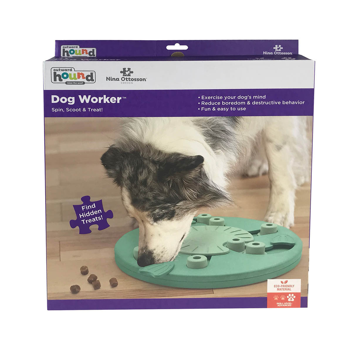 Nina Ottoson by Outward Hound dog hide and slide tan interactive treat puzzle dog toy Interactive dog puzzle Outward Hound Dog Worker