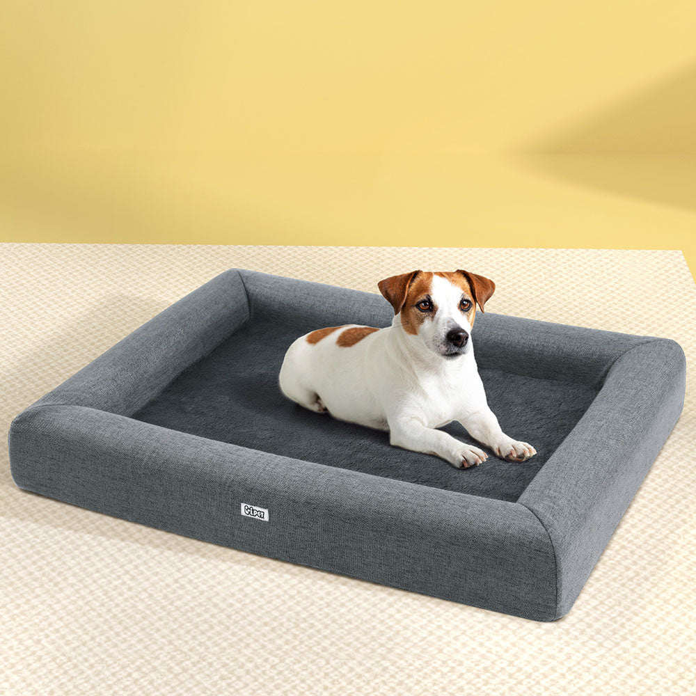 i.Pet Pet Bed Dog Cat Large Calming Soft Sofa Cushion Egg Crate Washable Grey Pet Care > Dog Supplies > Dog Beds Woofy and Whiskers