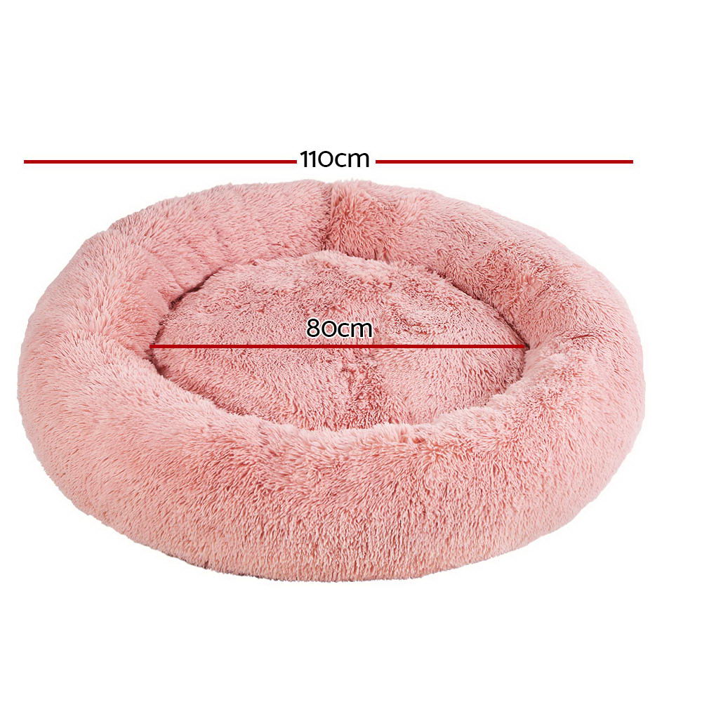 i.Pet Pet Bed Dog Cat 110cm Calming Extra Large Soft Plush Pink Pet Care > Dog Supplies > Dog Beds ipet