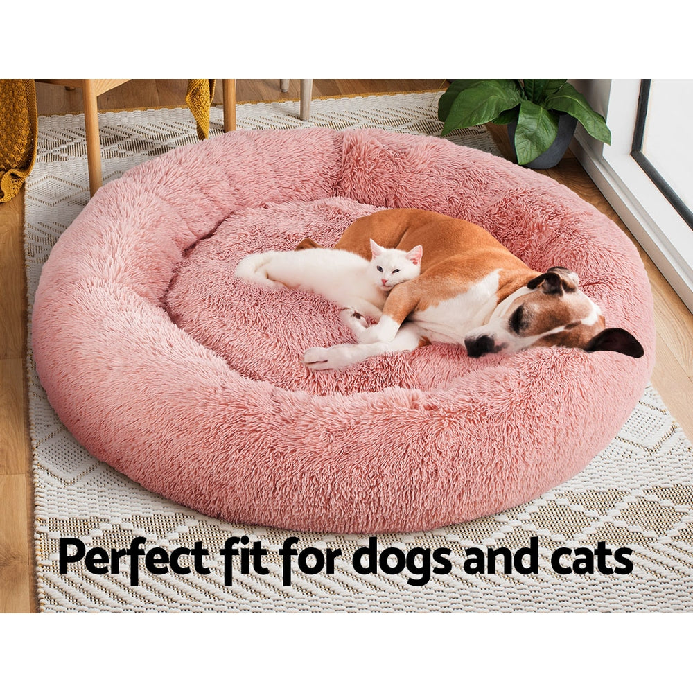 i.Pet Pet Bed Dog Cat 110cm Calming Extra Large Soft Plush Pink Pet Care > Dog Supplies > Dog Beds ipet