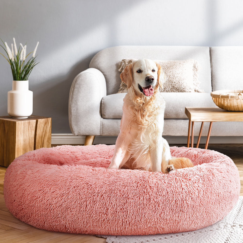 i.Pet Pet Bed Dog Cat 110cm Calming Extra Large Soft Plush Pink Pet Care > Dog Supplies > Dog Beds ipet