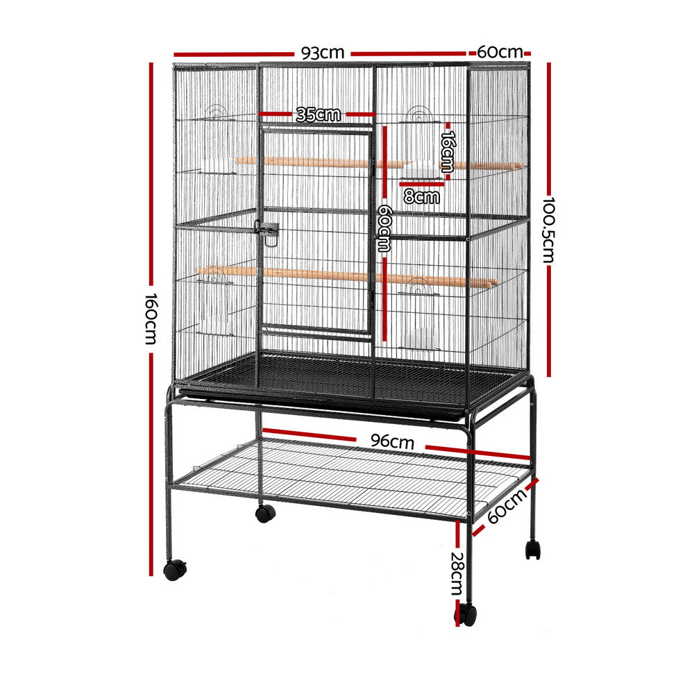 i.Pet Bird Cage Large Cages 160cm Parrot Aviary Stand-Alone Budgie Wheels Castor Pet Care > Bird > Bird Cages & Stands ipet