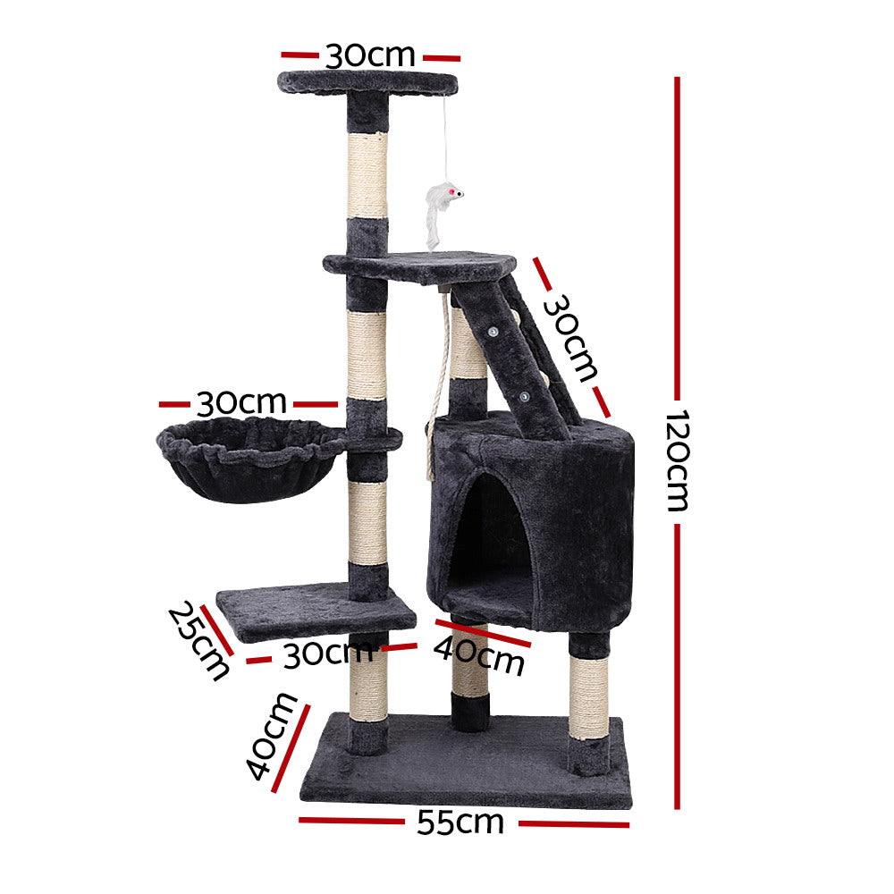 i.Pet Cat Tree 120cm Tower Scratching Post Scratcher Wood Condo House Bed Toys Pet Care > Cat Supplies > Cat Scratching Posts Ipet