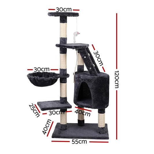 i.Pet Cat Tree 120cm Tower Scratching Post Scratcher Wood Condo House Bed Toys Pet Care > Cat Supplies > Cat Scratching Posts Ipet