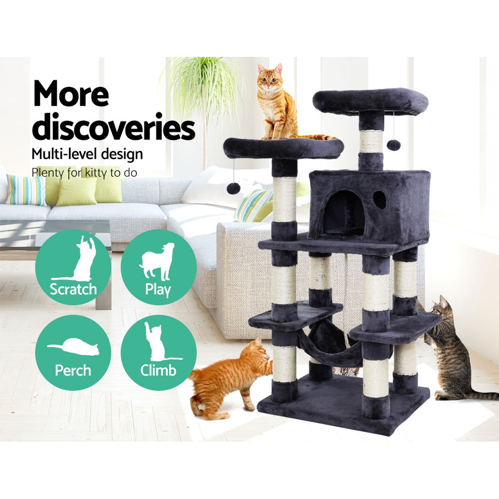 i.Pet Cat Tree 145cm Tower Scratching Post Scratcher Wood Condo House Large Bed Pet Care > Cat Supplies > Cat Scratching Posts Ipet