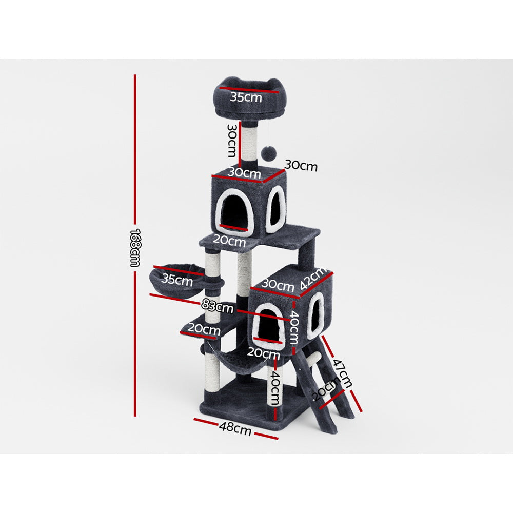 i.Pet Cat Tree 168cm Tower Scratching Post Scratcher Condo House Hanging Toy Bed Pet Care > Cat Supplies > Cat Scratching Posts ipet