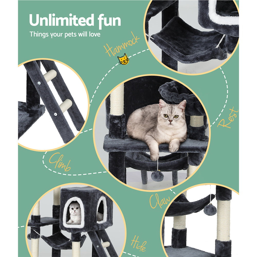 i.Pet Cat Tree 168cm Tower Scratching Post Scratcher Condo House Hanging Toy Bed Pet Care > Cat Supplies > Cat Scratching Posts ipet