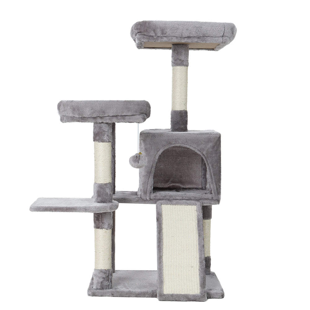 i.Pet Cat Tree 103cm Tower Scratching Post Scratcher Wood Condo House Trees Grey Pet Care > Cat Supplies > Cat Scratching Posts Ipet