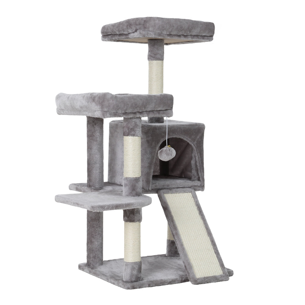 i.Pet Cat Tree 103cm Tower Scratching Post Scratcher Wood Condo House Trees Grey Pet Care > Cat Supplies > Cat Scratching Posts Ipet