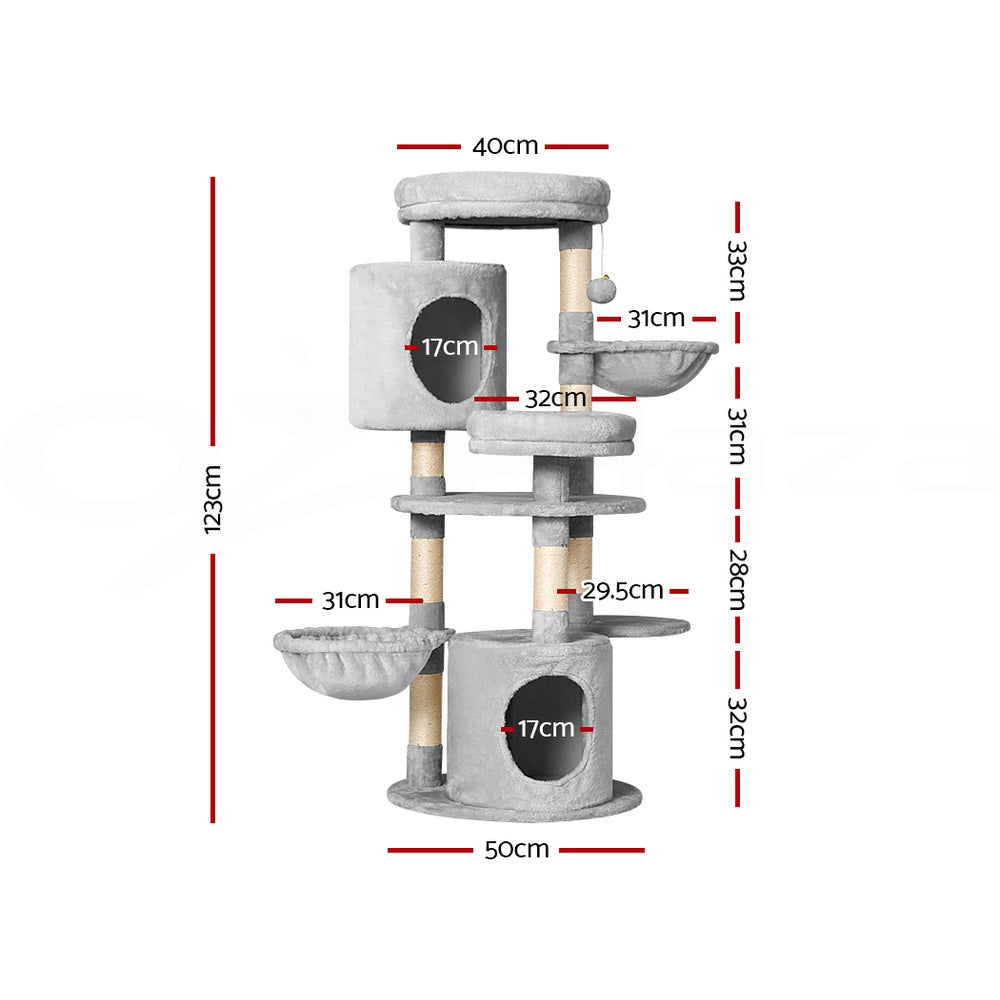 i.Pet Cat Tree 123cm Tower Scratching Post Scratcher Wood Condo House Bed Toys Pet Care > Cat Supplies > Cat Scratching Posts ipet