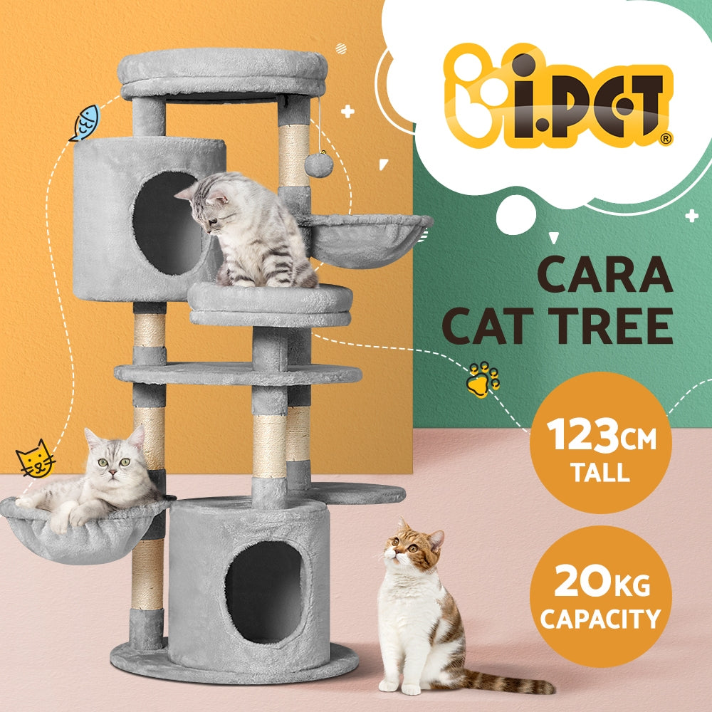 i.Pet Cat Tree 123cm Tower Scratching Post Scratcher Wood Condo House Bed Toys Pet Care > Cat Supplies > Cat Scratching Posts ipet