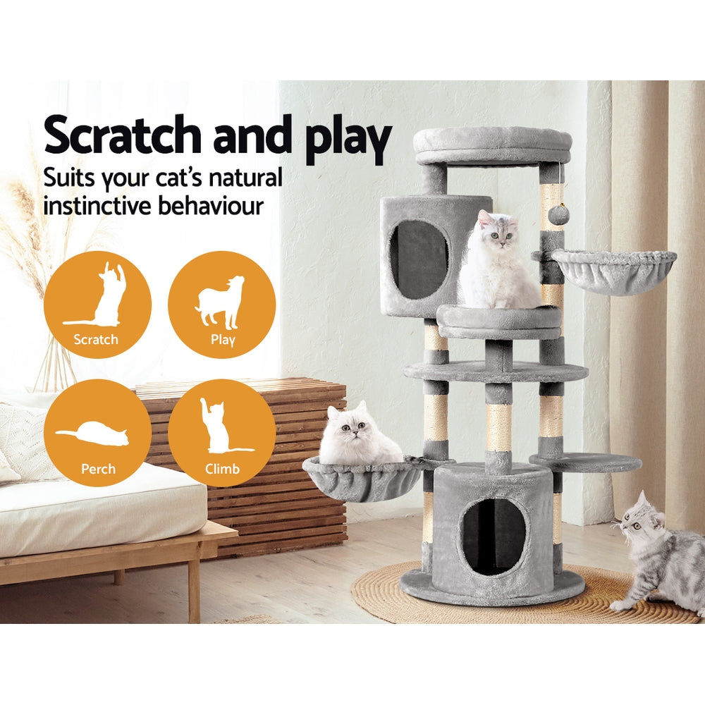 i.Pet Cat Tree 123cm Tower Scratching Post Scratcher Wood Condo House Bed Toys Pet Care > Cat Supplies > Cat Scratching Posts ipet