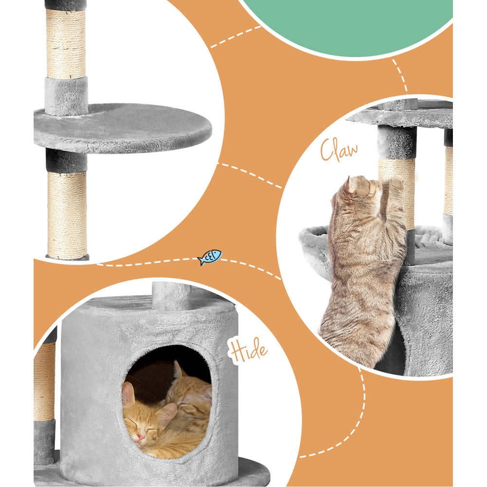 i.Pet Cat Tree 123cm Tower Scratching Post Scratcher Wood Condo House Bed Toys Pet Care > Cat Supplies > Cat Scratching Posts ipet