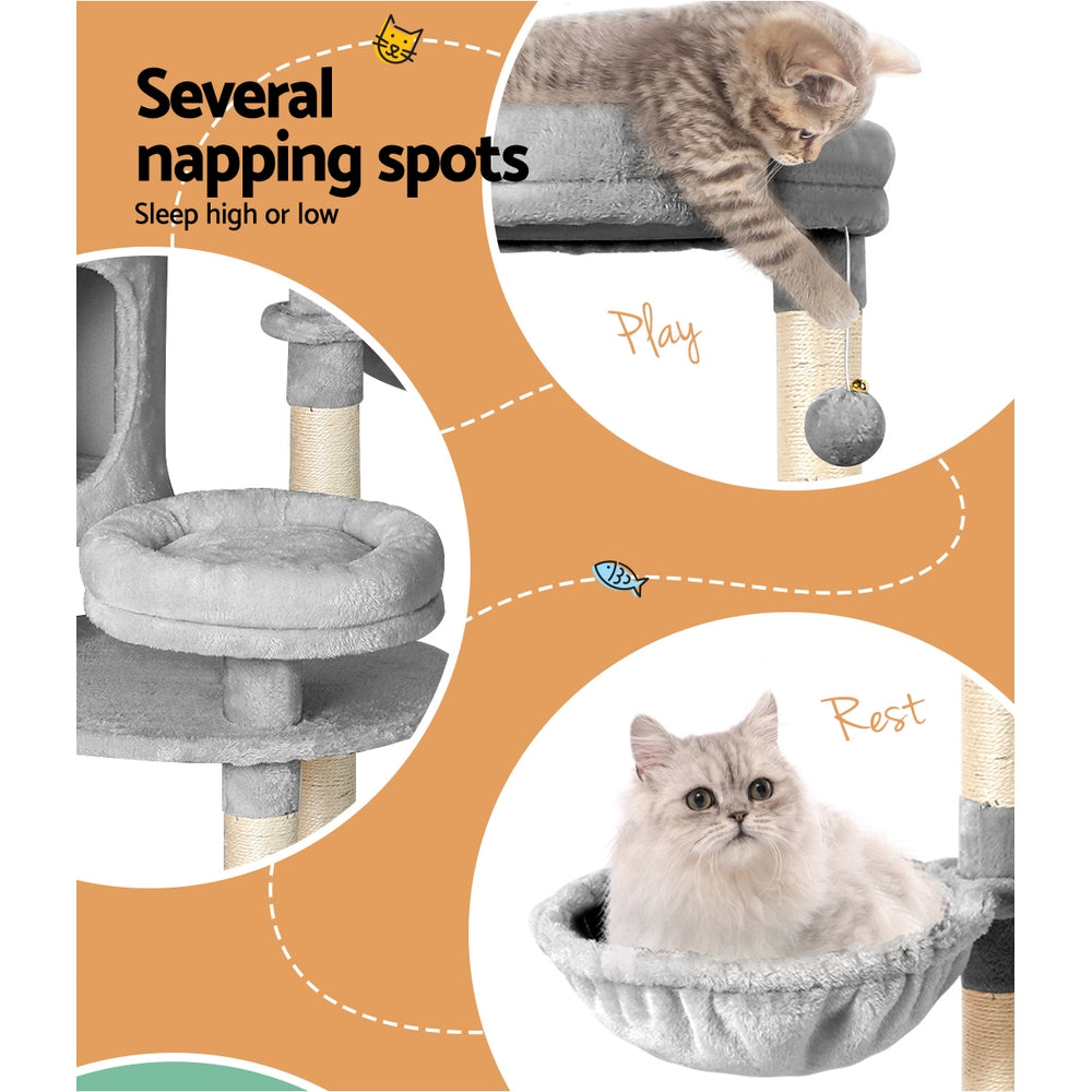 i.Pet Cat Tree 123cm Tower Scratching Post Scratcher Wood Condo House Bed Toys Pet Care > Cat Supplies > Cat Scratching Posts ipet