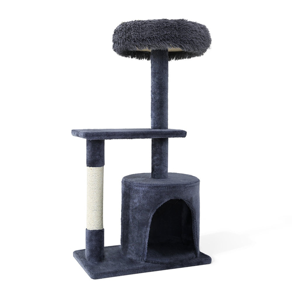 i.Pet Cat Tree 94cm Scratching Post Tower Scratcher Condo House Wood Trees Grey Pet Care > Cat Supplies > Cat Scratching Posts ipet
