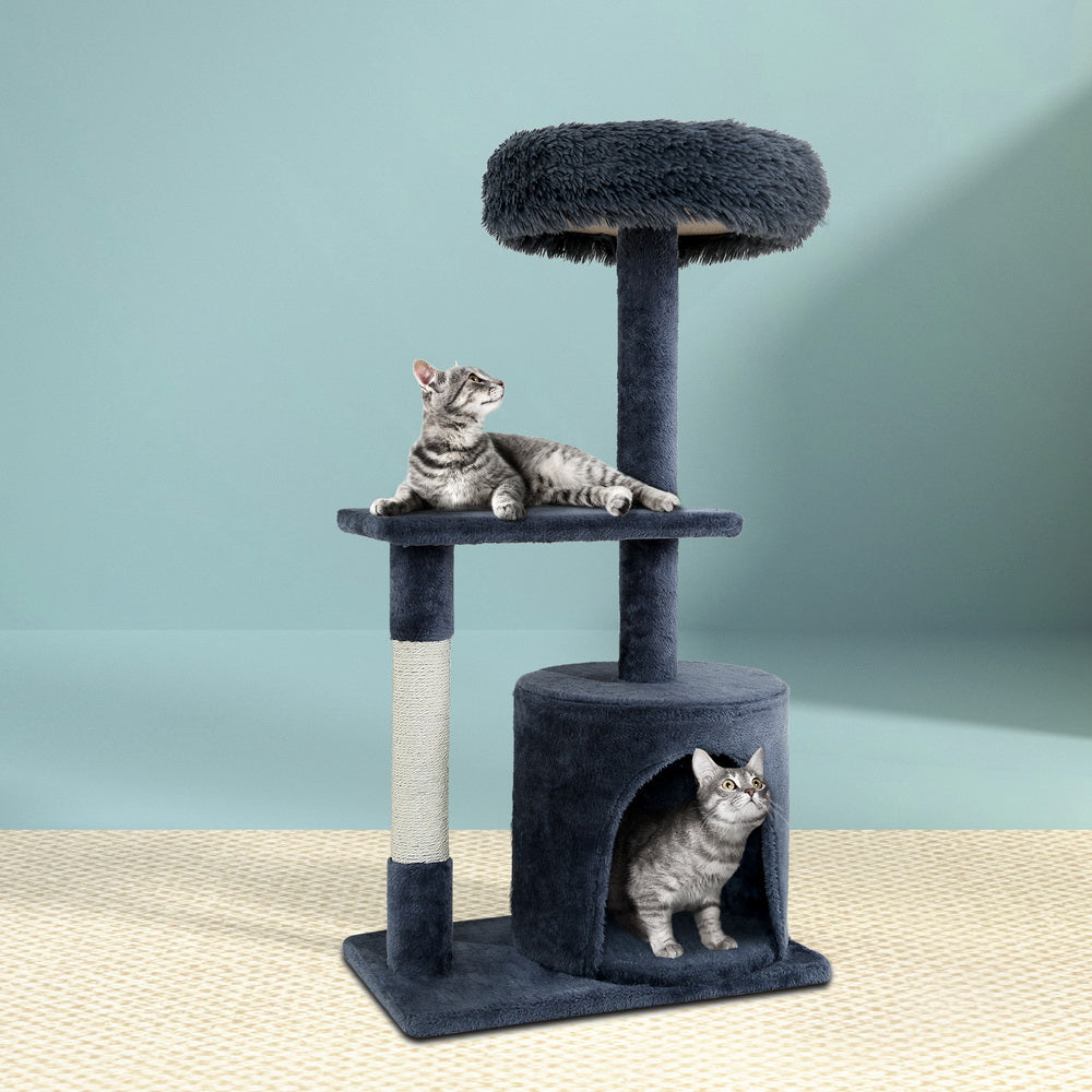 i.Pet Cat Tree 94cm Scratching Post Tower Scratcher Condo House Wood Trees Grey Pet Care > Cat Supplies > Cat Scratching Posts ipet