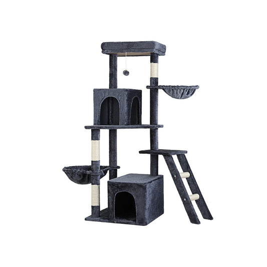 i.Pet Cat Tree Tower Scratching Post Scratcher 138cm Trees Condo House Grey Pet Care > Cat Supplies > Cat Scratching Posts Ipet