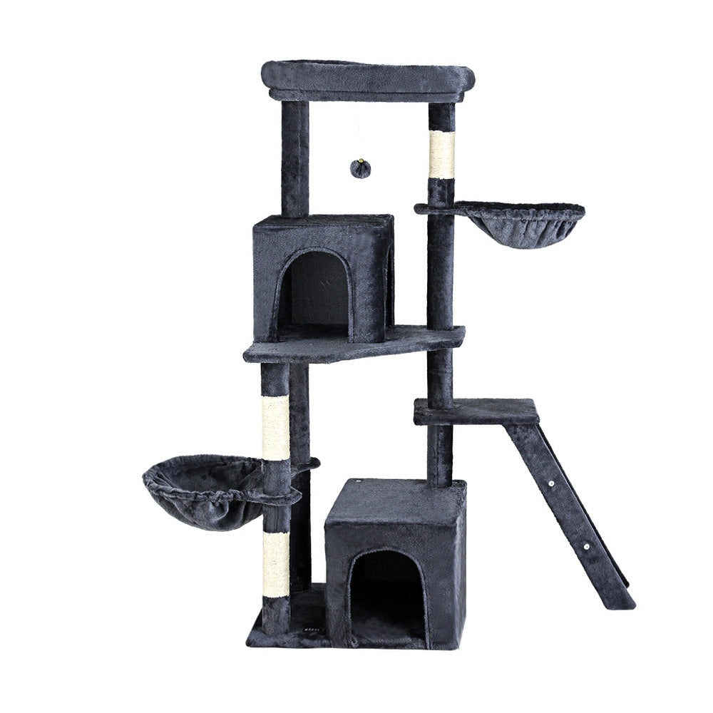 i.Pet Cat Tree Tower Scratching Post Scratcher 138cm Trees Condo House Grey Pet Care > Cat Supplies > Cat Scratching Posts Ipet