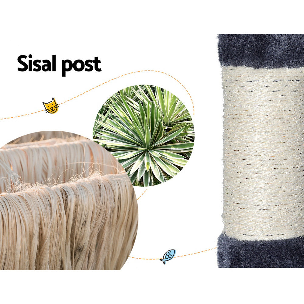 i.Pet Cat Tree Tower Scratching Post Scratcher 138cm Trees Condo House Grey Pet Care > Cat Supplies > Cat Scratching Posts Ipet